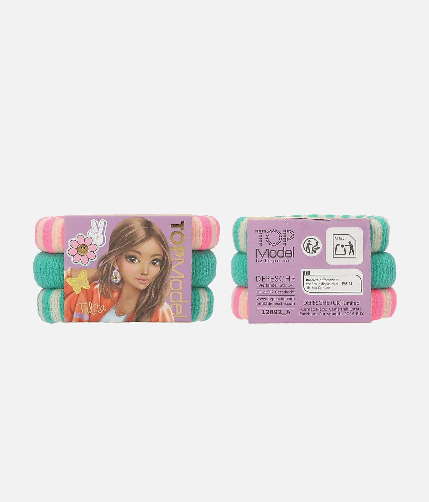 TOPModel Elastic Hairbands, Colourful Girls Hair Ties Set - 0012892