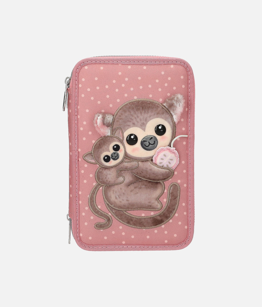 TOPModel JUICY Triple Pencil Case, Cute Pink School Supplies Organizer - 0013323