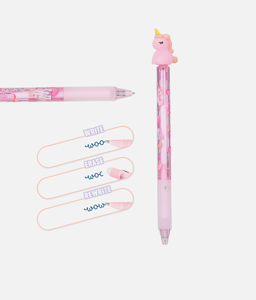 Ylvi Unicorn Gel Pens with Erasable Ink, Fun Stationery for Kids & Tweens - 0013373