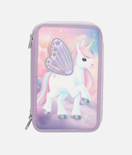 Ylvi Unicorn Pencil Case, Triple Zip & Fully Stocked - 0013417