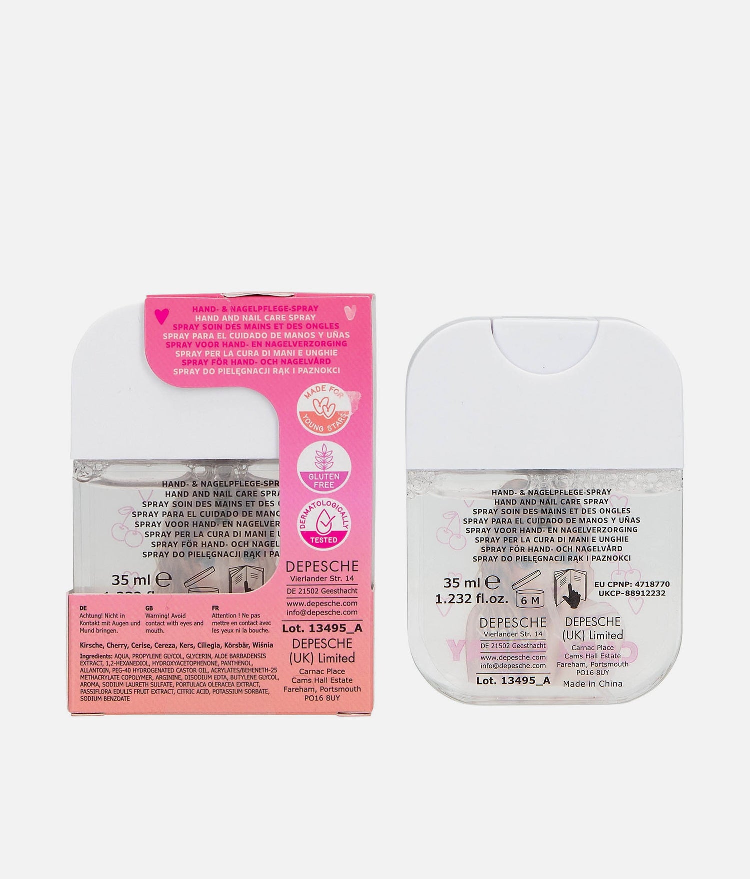 TOPModel Hand & Nail Care Spray – Cherry Scented Moisturizer for Teens - 0013495