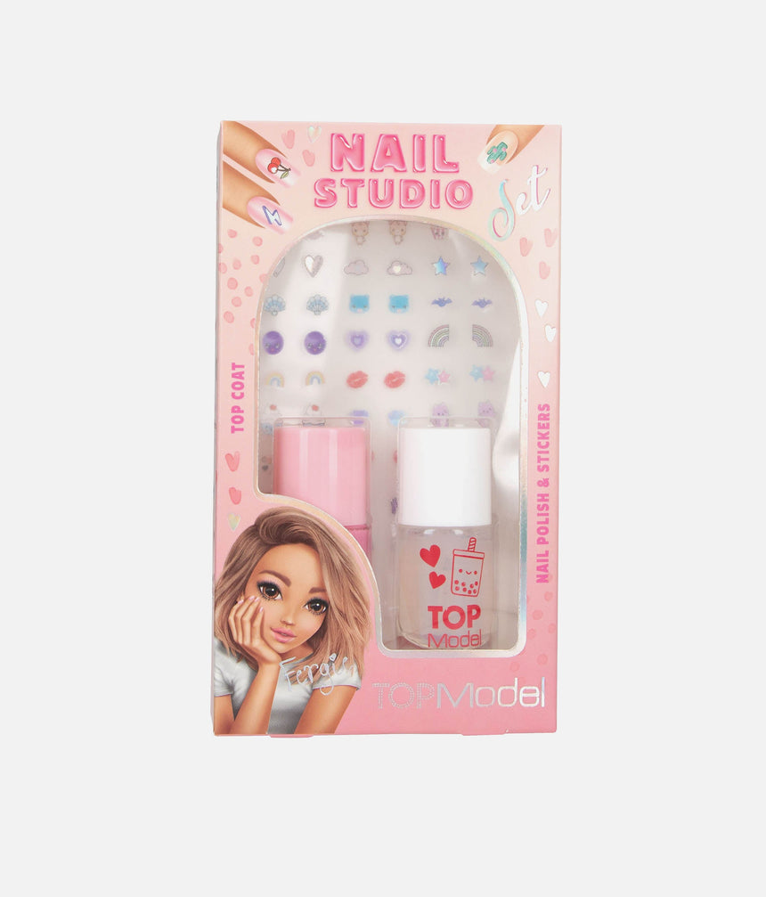 TOPModel Nail Studio Set, Nail Polish & Sticker Kit for Girls, Water-Based & Peel-Off - 0013496
