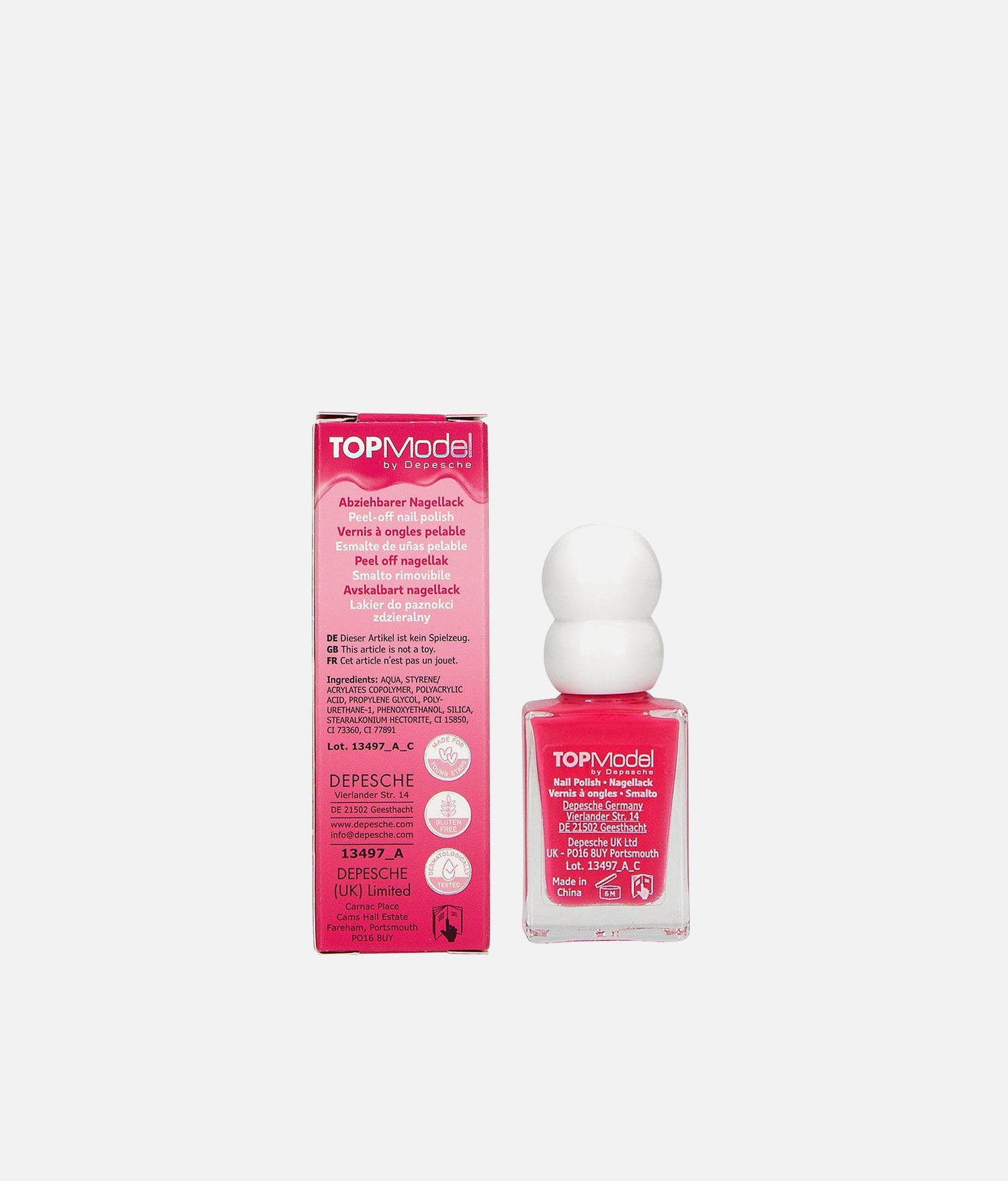 TOPModel Peel-Off Nail Polish, Water-Based, Kid-Safe, Easy Removal - 0013497