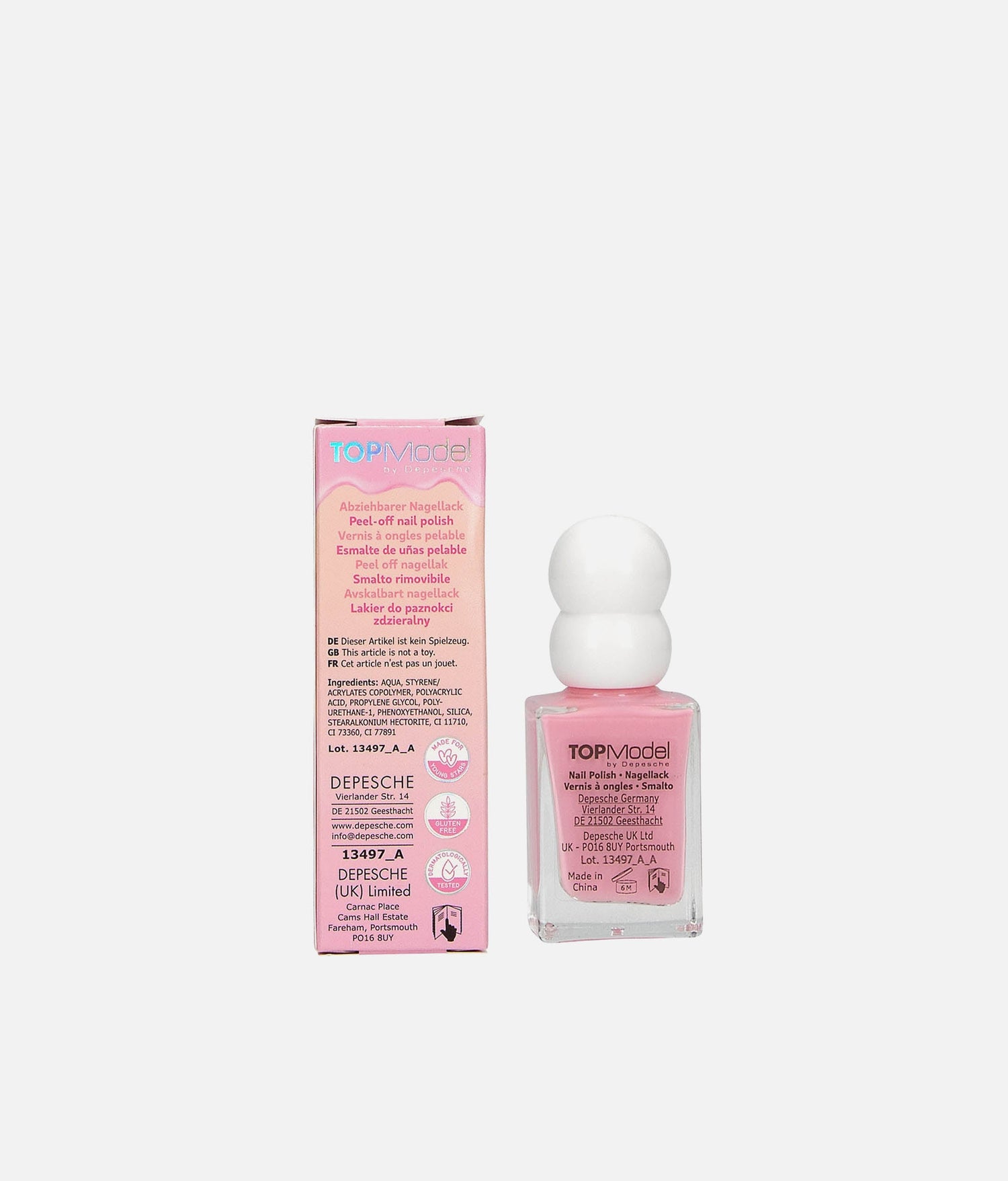 TOPModel Peel-Off Nail Polish, Water-Based, Kid-Safe, Easy Removal - 0013497
