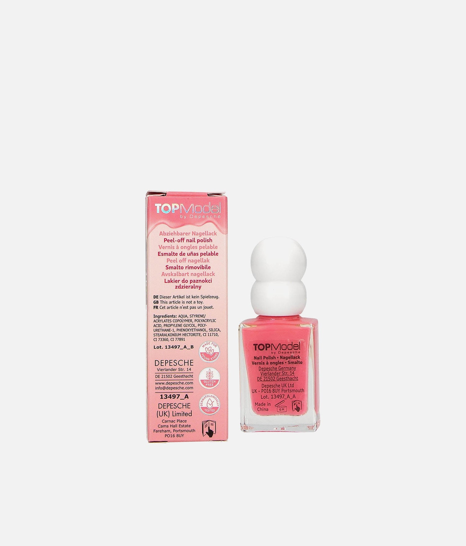 TOPModel Peel-Off Nail Polish, Water-Based, Kid-Safe, Easy Removal - 0013497