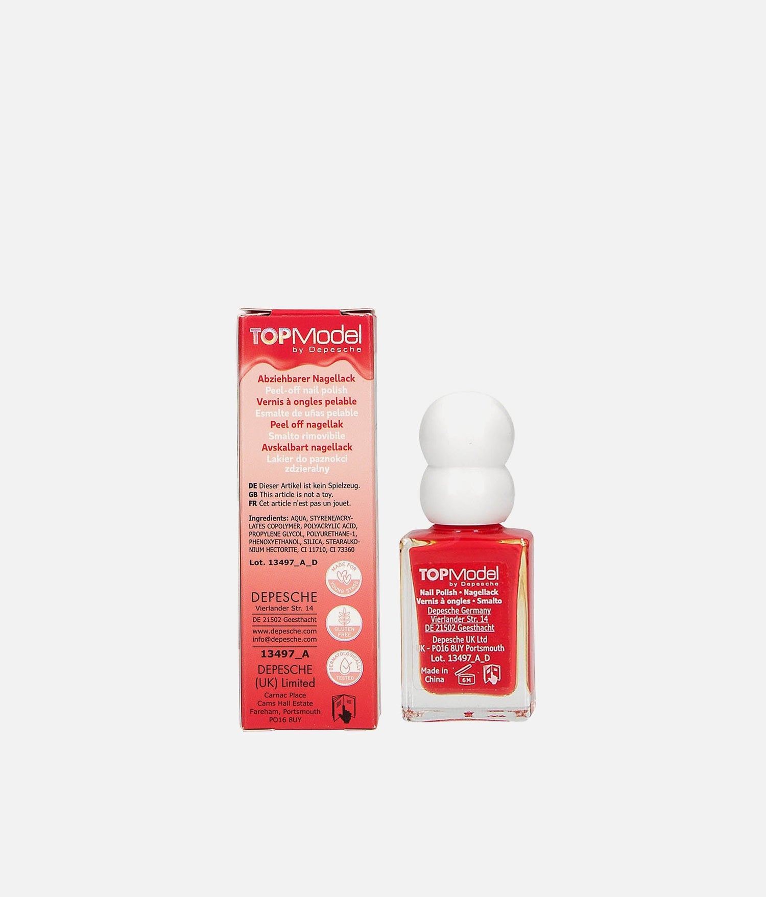 TOPModel Peel-Off Nail Polish, Water-Based, Kid-Safe, Easy Removal - 0013497