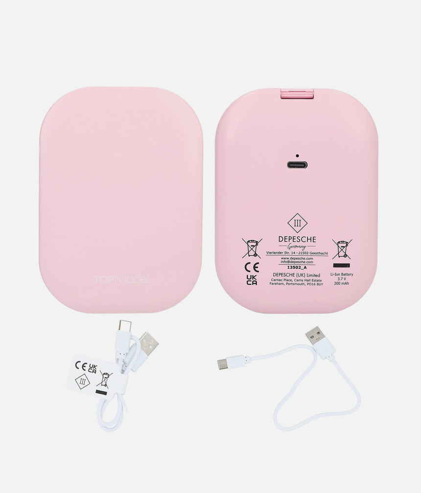 TOPModel Foldable Pocket Mirror with LED Light & Touch Control - 0013502