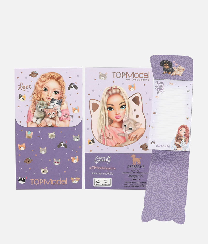 TOPModel Note Pad With Magnetic Closure, 60 Lined Pages, Stylish Design - 0013575