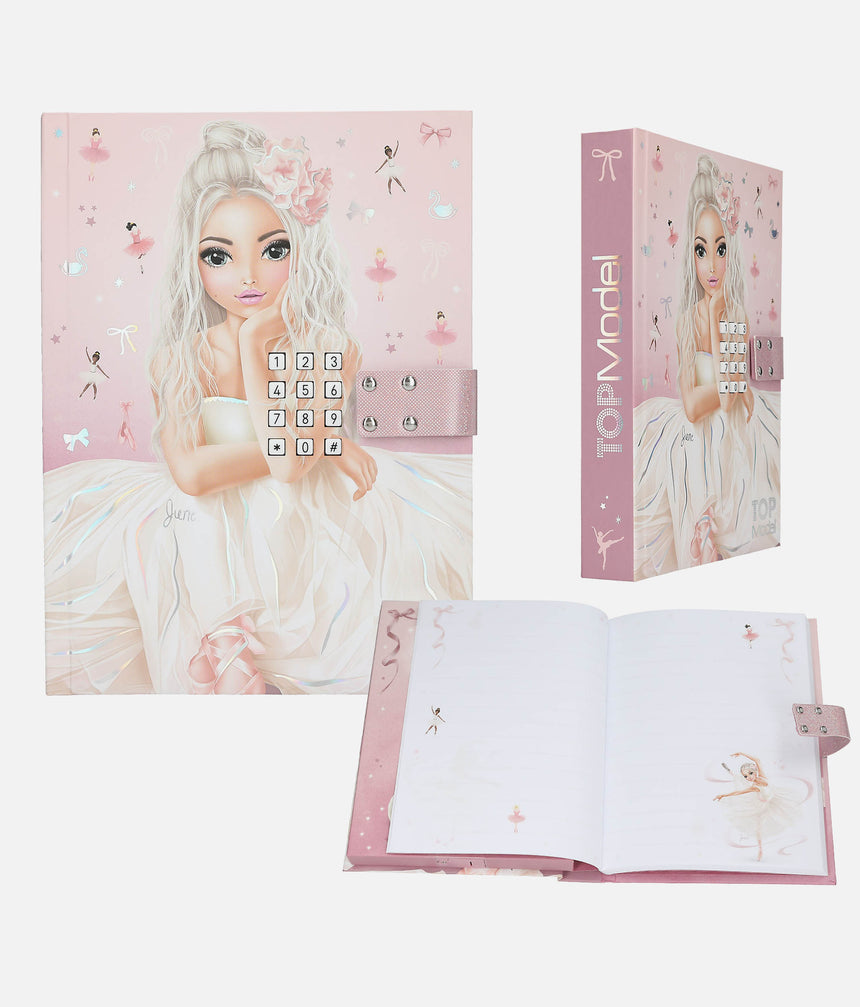 TOPModel Secret Diary with Code Lock & Music, Ballerina Journal - 0013609