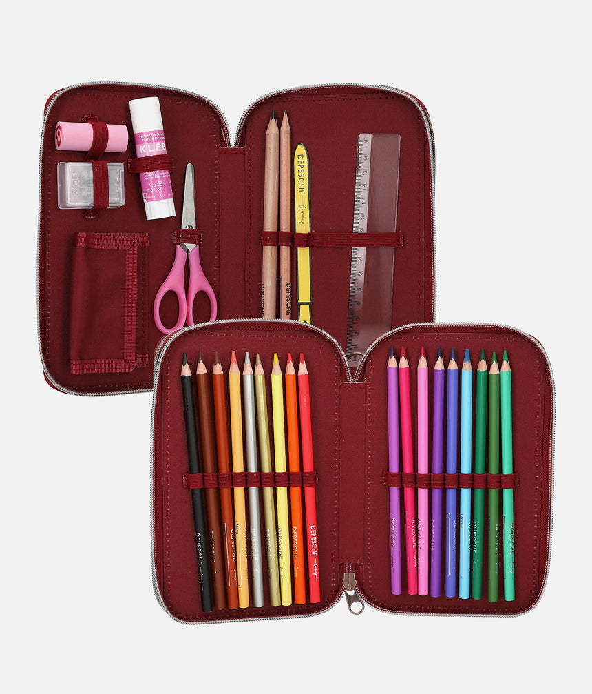 TOPModel Double Pencil Case, Trendy School Supply Organizer - 0013674