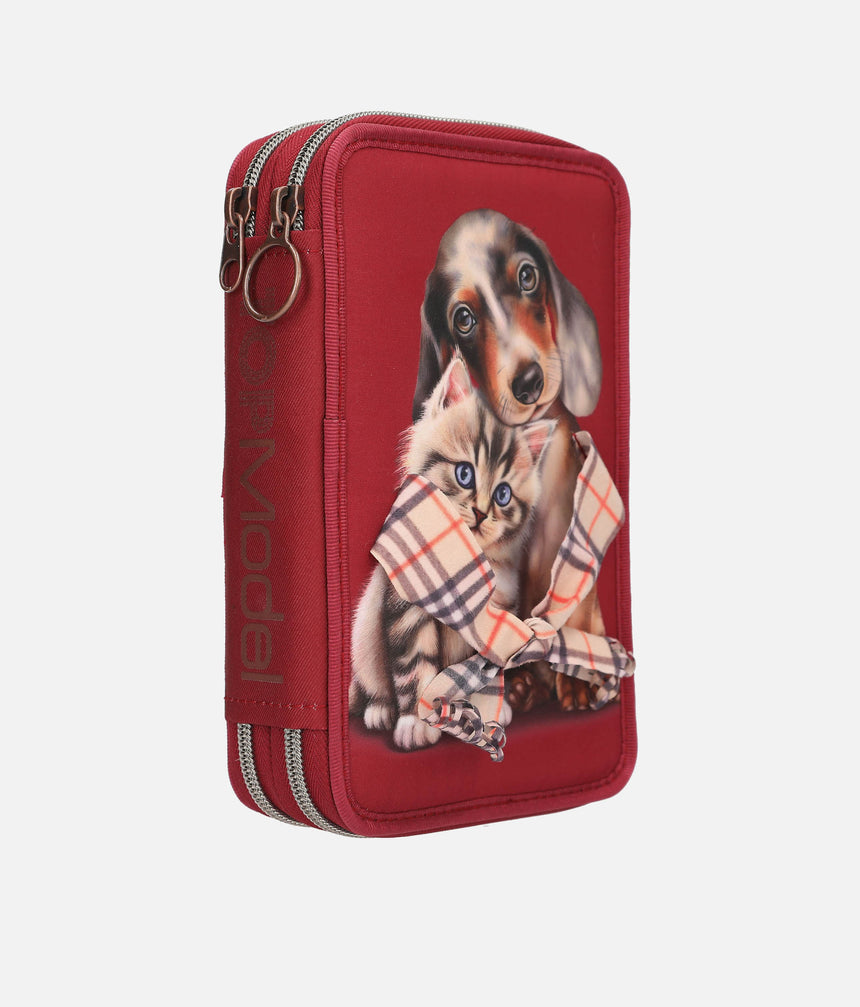 TOPModel Double Pencil Case, Trendy School Supply Organizer - 0013674