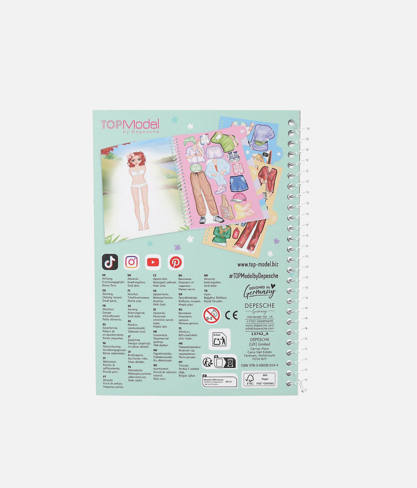 TOPModel Dress Me Up Sticker Book, 32 Pages + 7 Sticker Sheets - 0013742