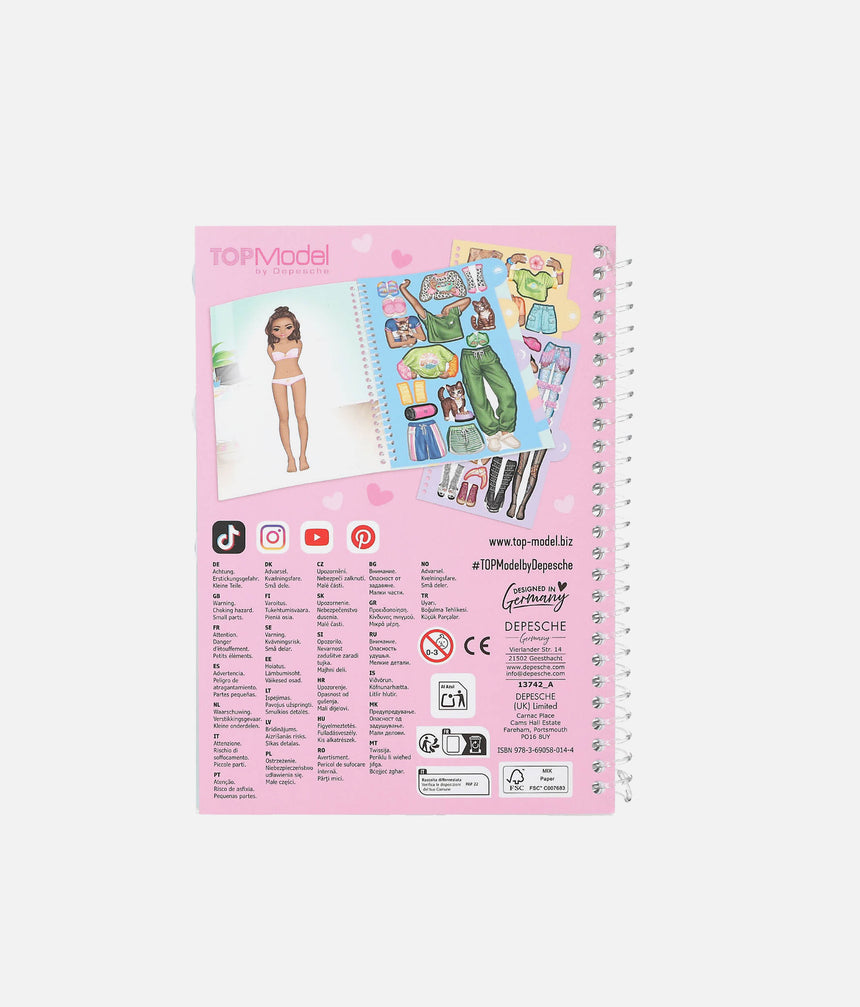 TOPModel Dress Me Up Sticker Book, 32 Pages + 7 Sticker Sheets - 0013742
