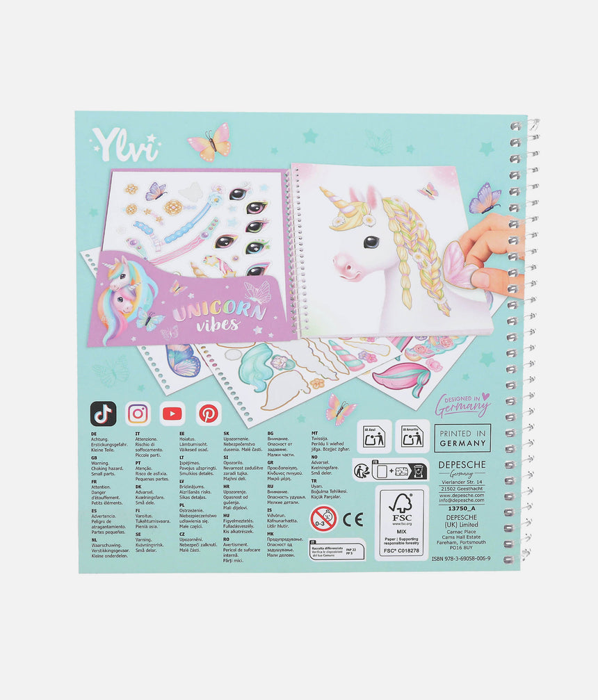 Ylvi Unicorn Sticker Book with 230 Stickers & 24 Creative Pages - 0013750