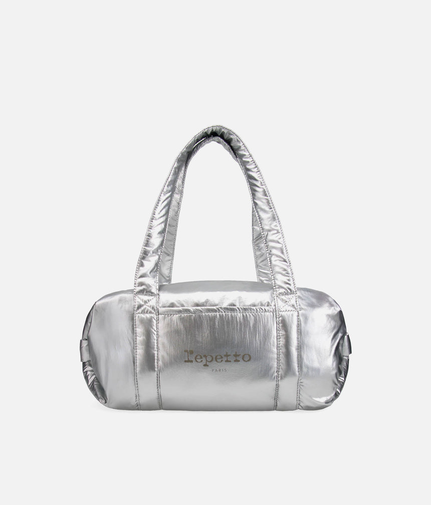 Quilted Duffel Bag, Silver Ballet Studio/Gym Bag, Medium Size - B0232NC
