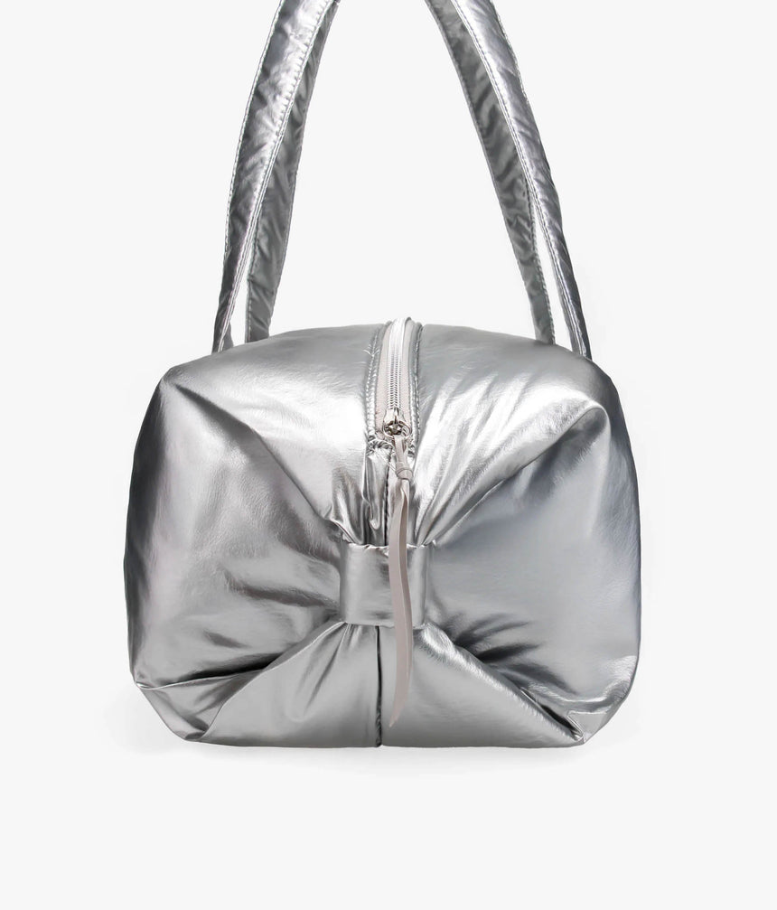 Quilted Duffel Bag, Silver Ballet Studio/Gym Bag, Medium Size - B0232NC
