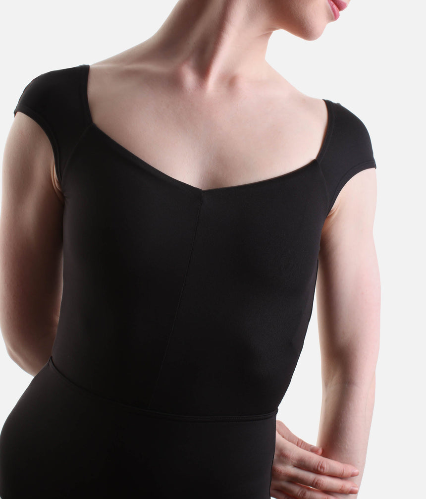 Jolie Cap Sleeve Leotard, Deep V-Back Design - 12152W