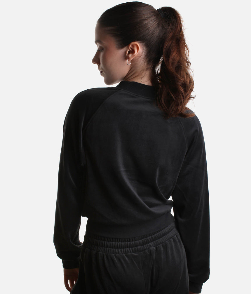 Amanda Velvet Bomber Jacket, Luxurious Dance Warm-Up Layer - J13001