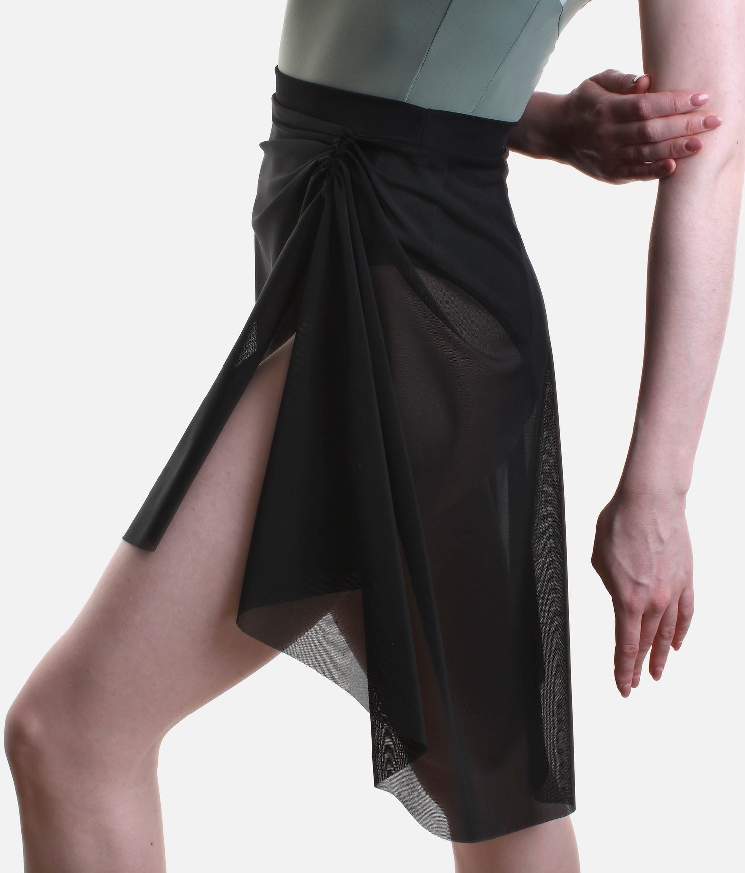 Pull-On Dance Skirt with Ruched Side Detail - 16107