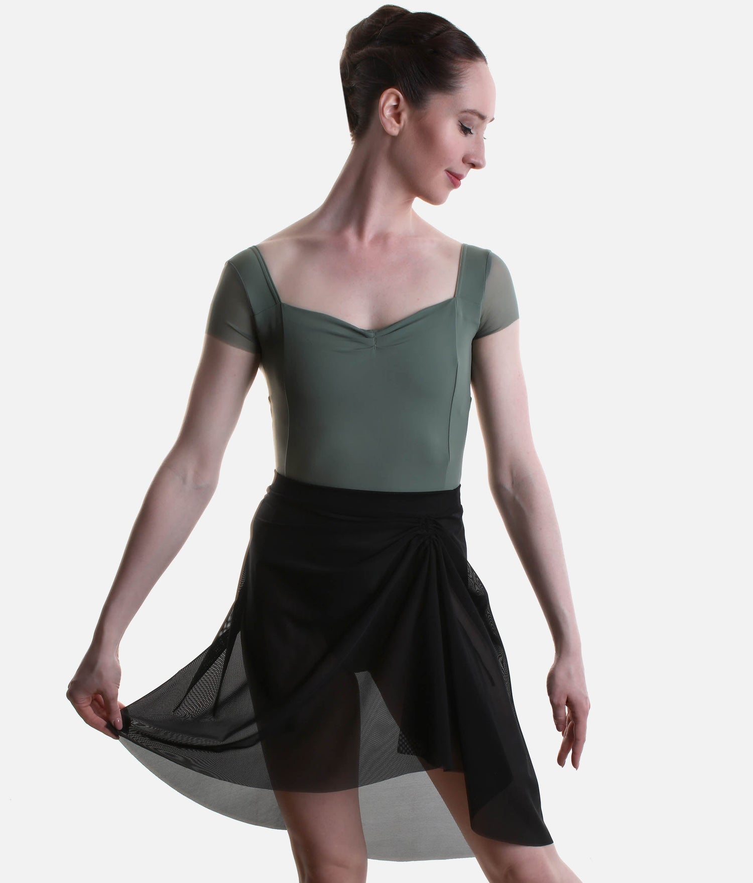 Pull-On Dance Skirt with Ruched Side Detail - 16107