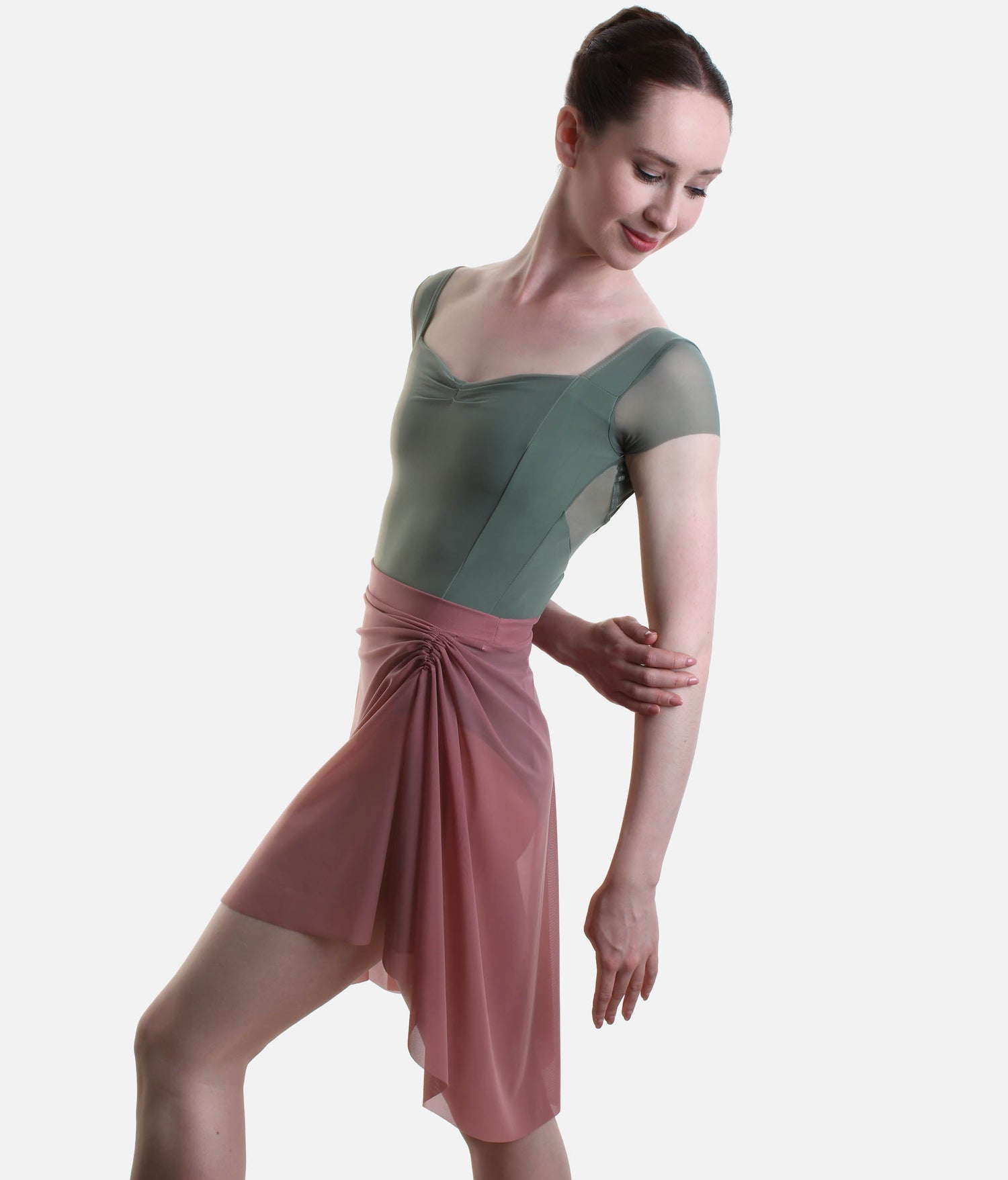 Pull-On Dance Skirt with Ruched Side Detail - 16107