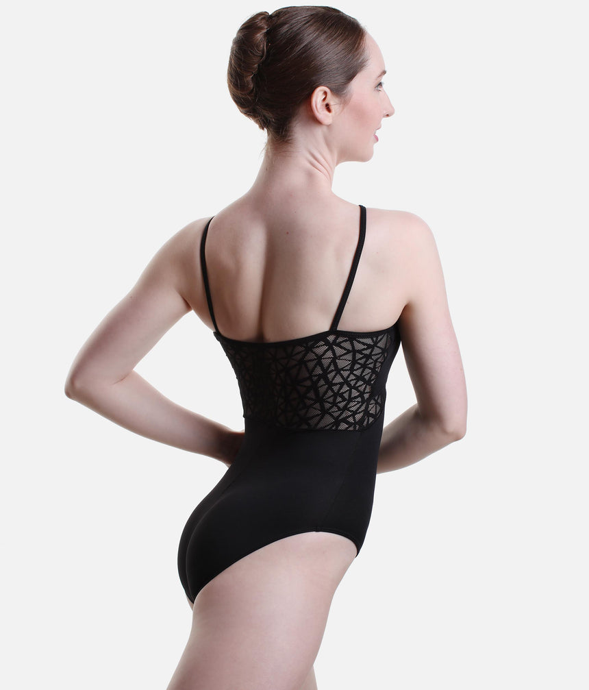 Webbed Mesh Inserts Camisole Leotard - RDE 1911
