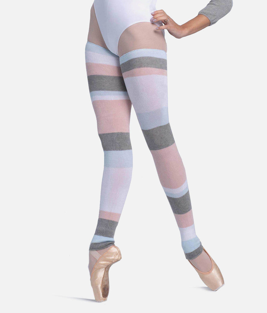 Striped Knit Ballet Legwarmers, Thigh High Dance Warm-Up Essentials - 2023