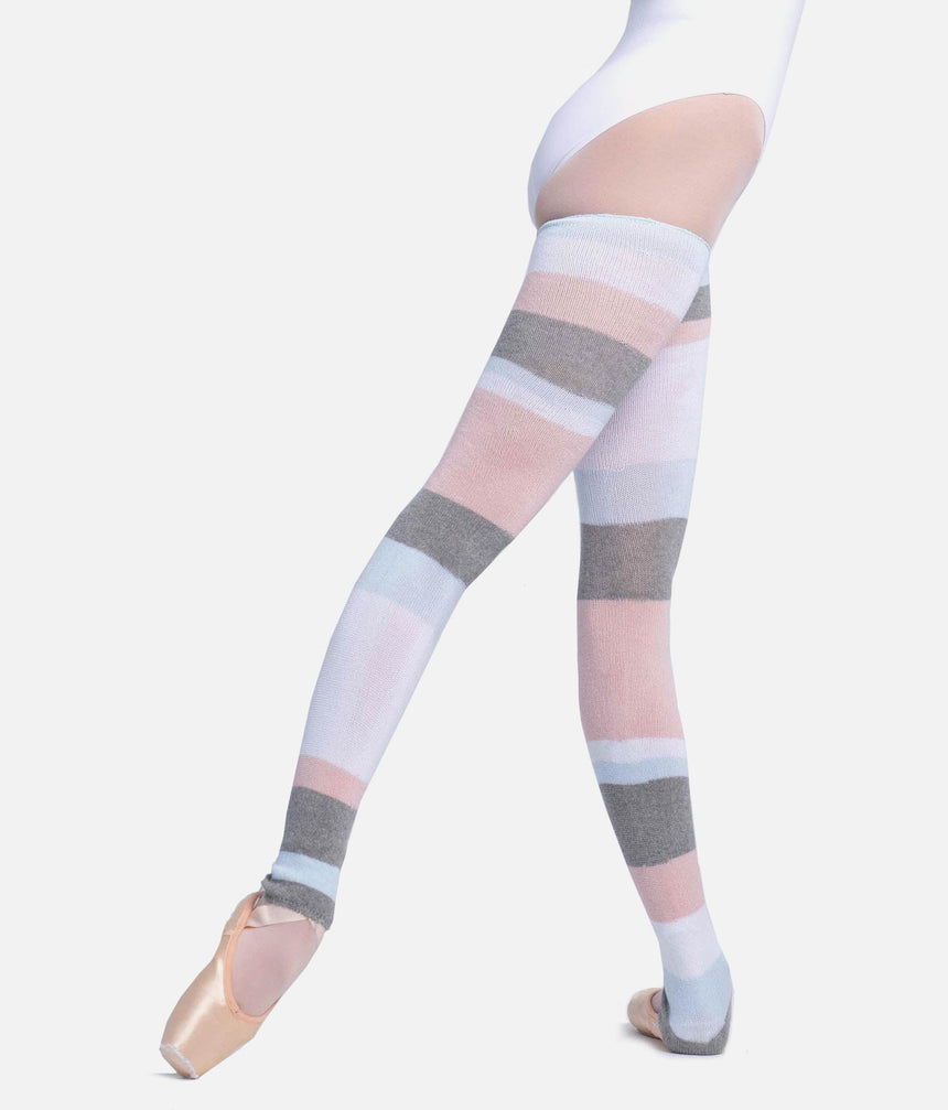 Striped Knit Ballet Legwarmers, Thigh High Dance Warm-Up Essentials - 2023