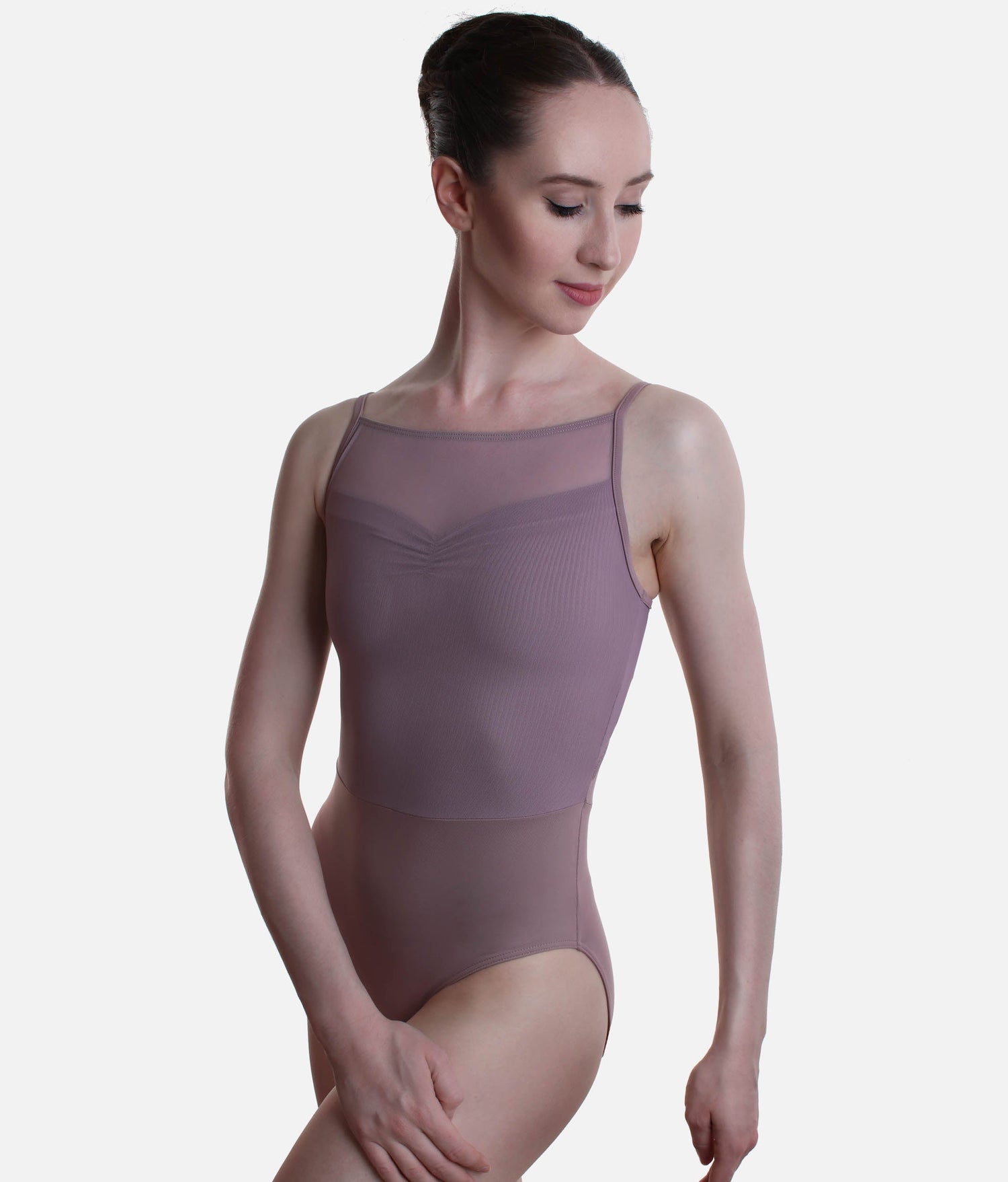 Federica Thin Strap Leotard, Mesh Details for Studio & Stage - 31702