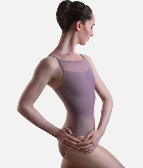 Federica Thin Strap Leotard, Mesh Details for Studio & Stage - 31702