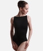 Emma Boat Neck Dance Leotard with Elegant Floral Embroidery - L40004