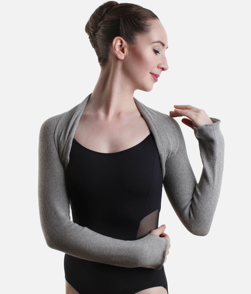 Long Sleeve Ballet Shrug, Knitted Dance Warm-Up with Thumb Holes - 6277