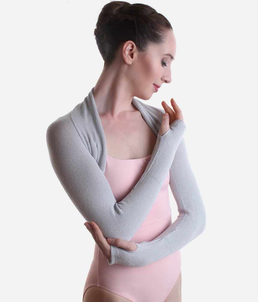 Bamboo Knit Ballet Shrug, Eco Bamboo Knit with Thumbholes - 6619