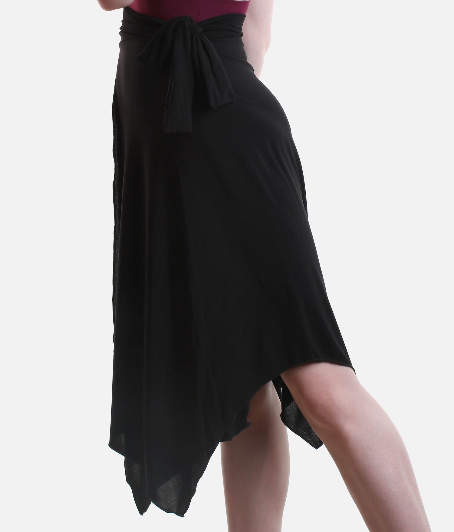 Practice Skirt, Elegant Wrap Style with Slit for Latin & Ballroom - 7013