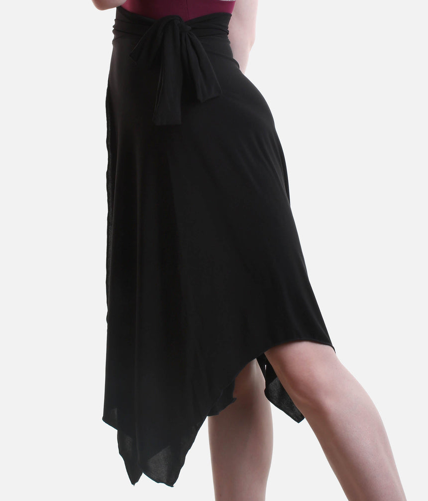 Practice Skirt, Elegant Wrap Style with Slit for Latin & Ballroom - 7013