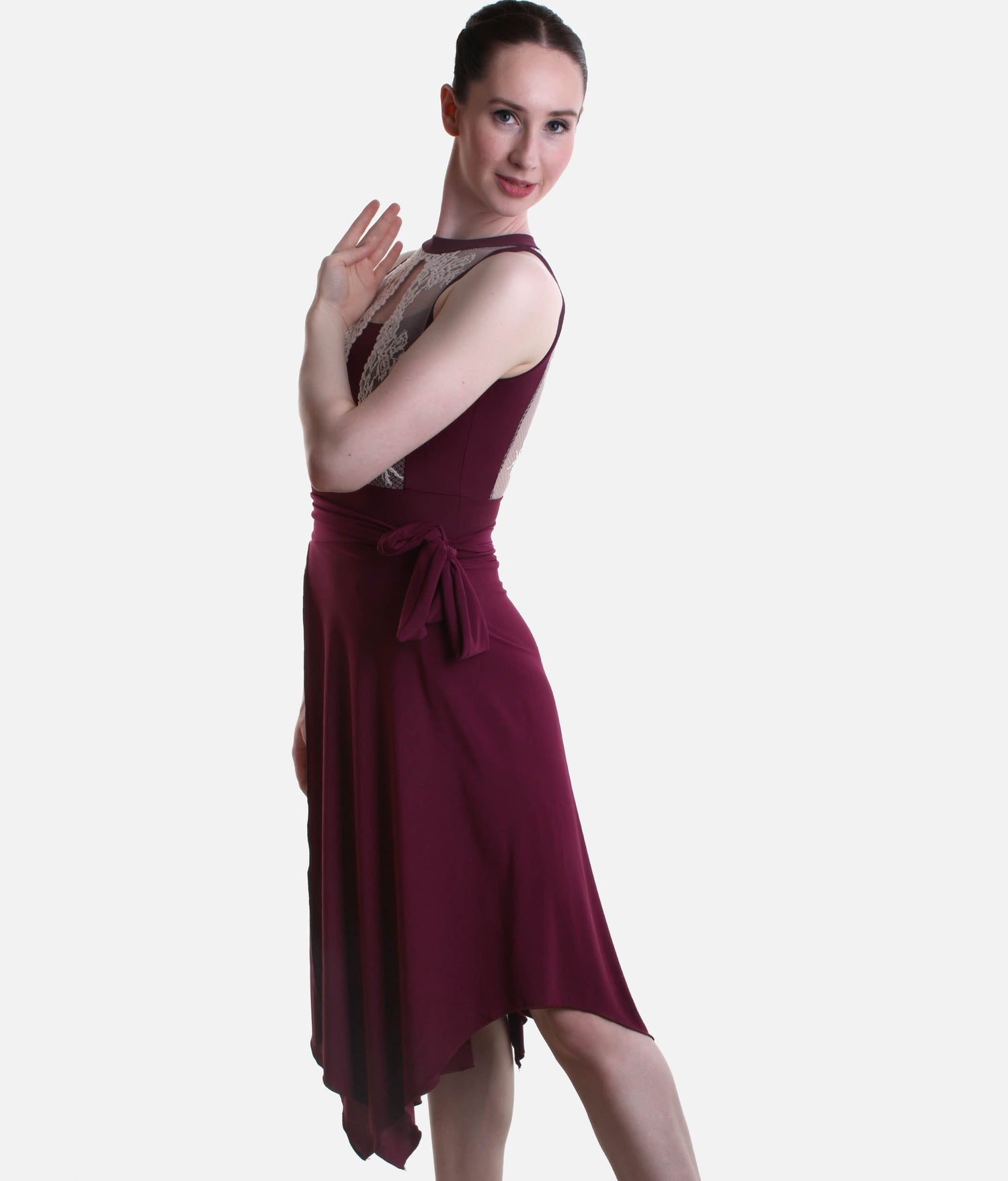 Practice Skirt, Elegant Wrap Style with Slit for Latin & Ballroom - 7013