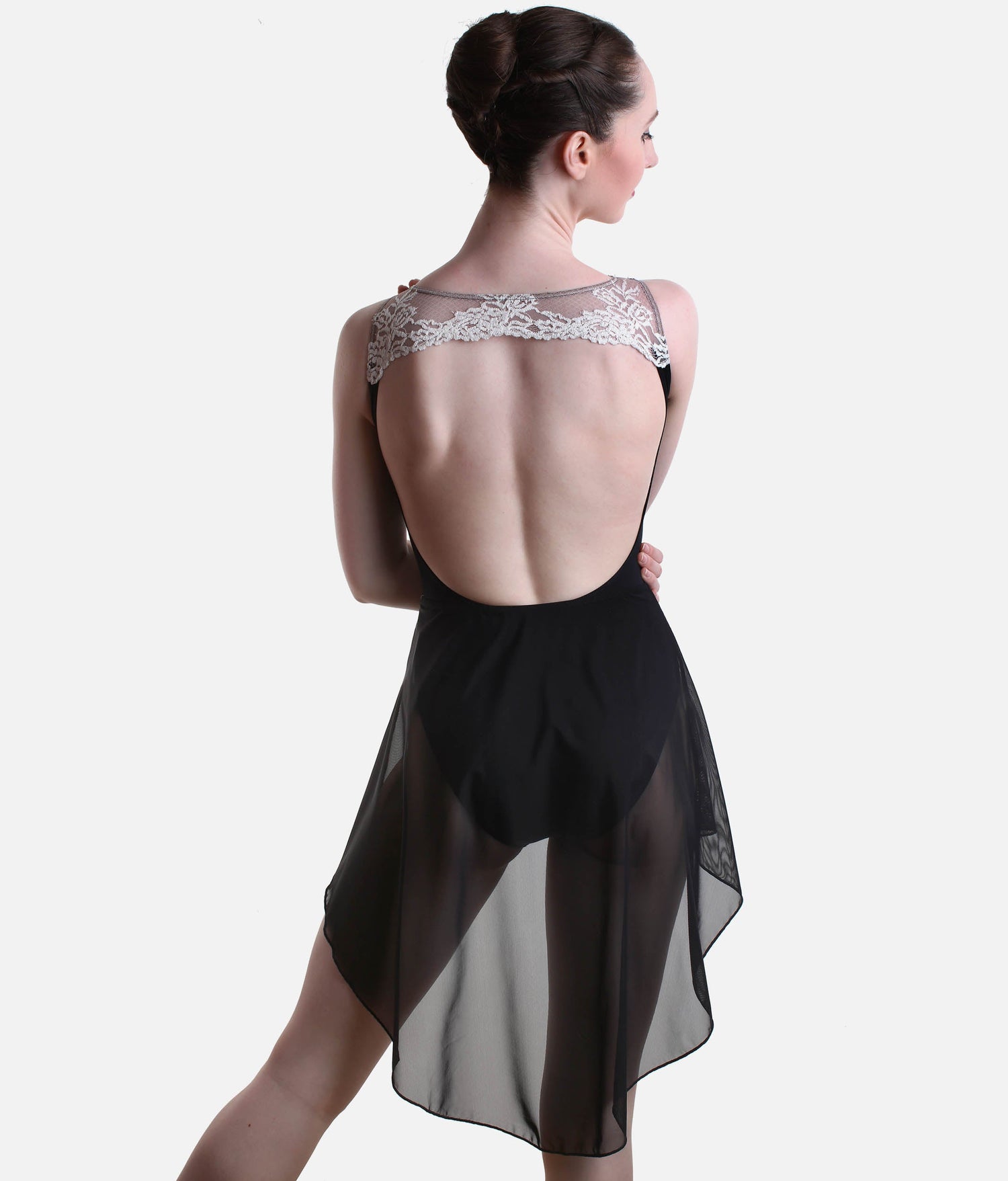 Asymmetrical Tulle Ballet Skirt, Lightweight High-Low Hem - 7856