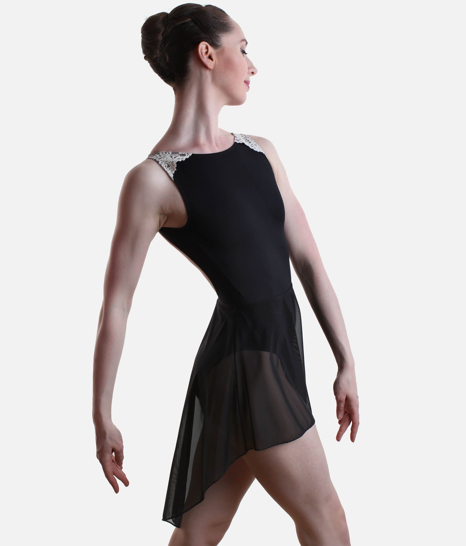 Asymmetrical Tulle Ballet Skirt, Lightweight High-Low Hem - 7856