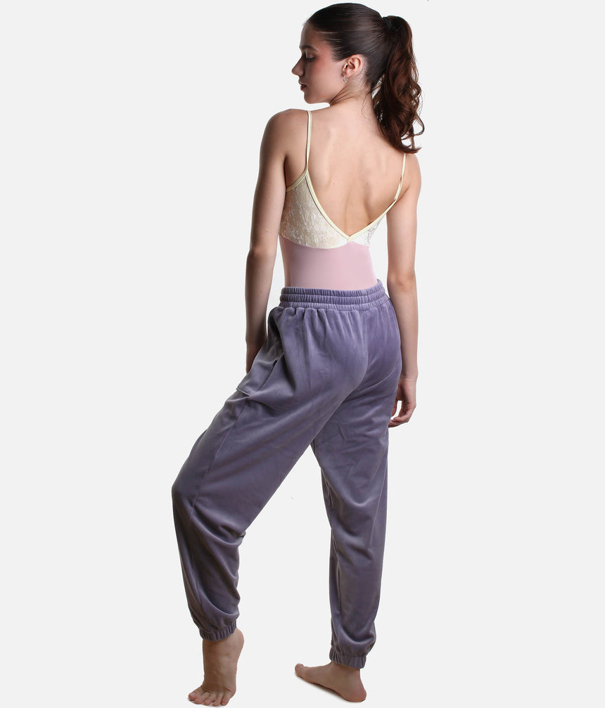 Velvet Sweatpant for Dancers, High-Waist Warm-Up Joggers with Pockets - P80003