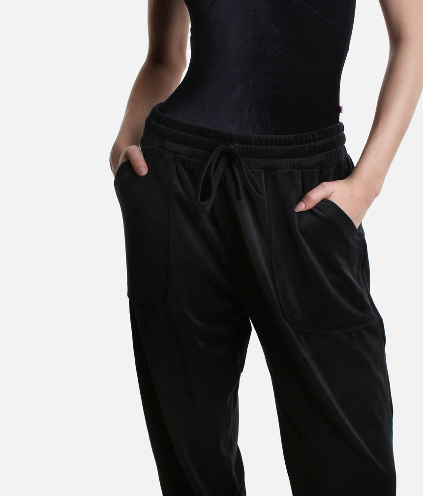 Velvet Sweatpant for Dancers, High-Waist Warm-Up Joggers with Pockets - P80003