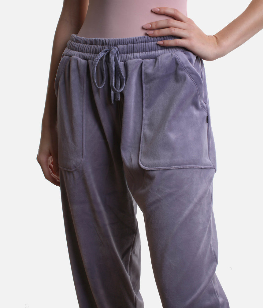 Velvet Sweatpant for Dancers, High-Waist Warm-Up Joggers with Pockets - P80003