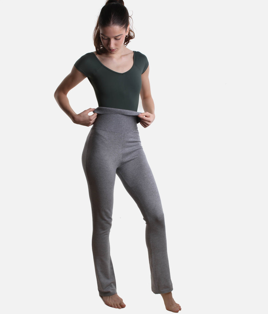 Solstice Knit Dance Pants, High-Waist Bootcut Warm-Up Trousers - P80005