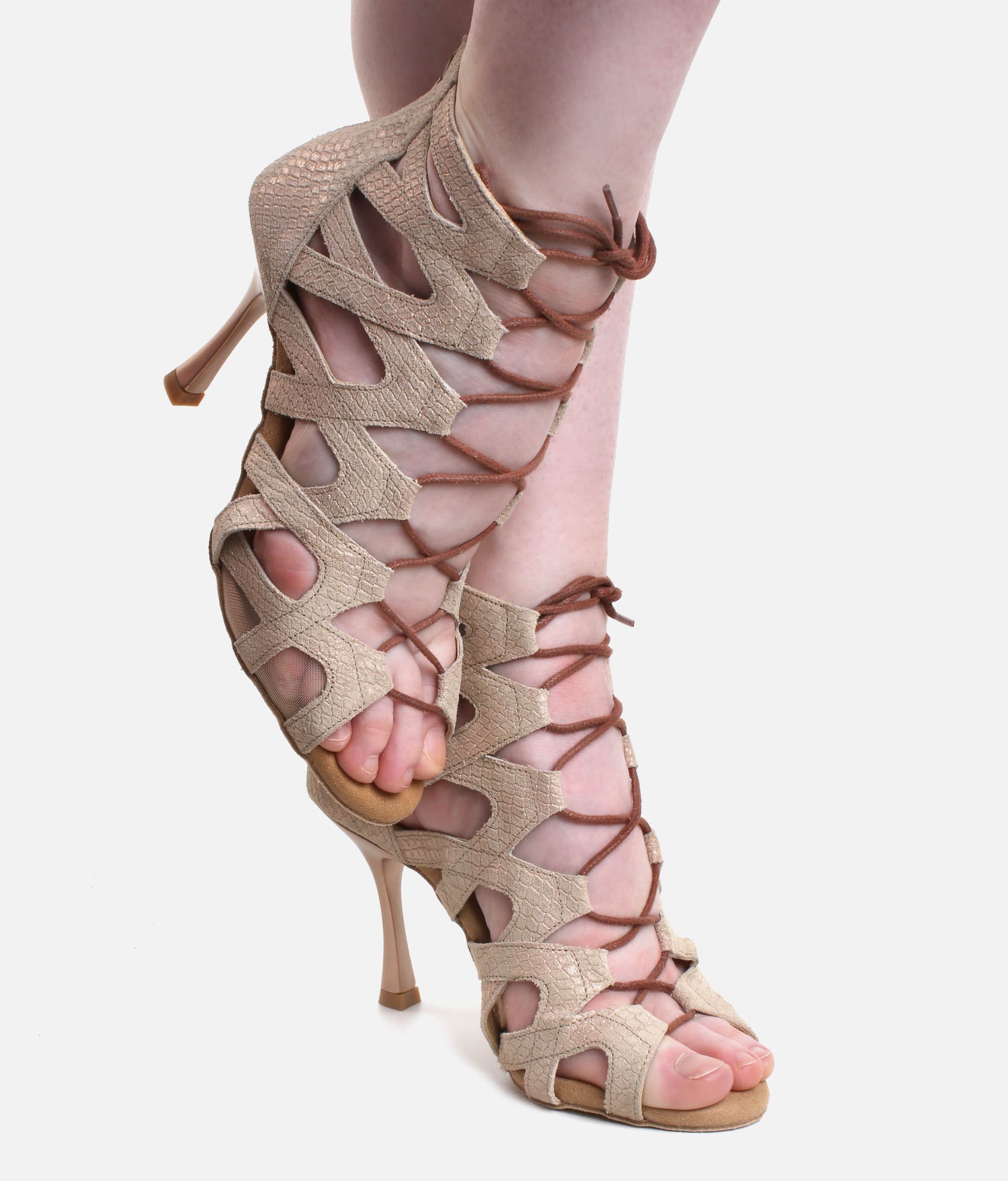 Adjustable Lace-Up Dance Shoes with Secure Fit, 70mm Stiletto - PD804