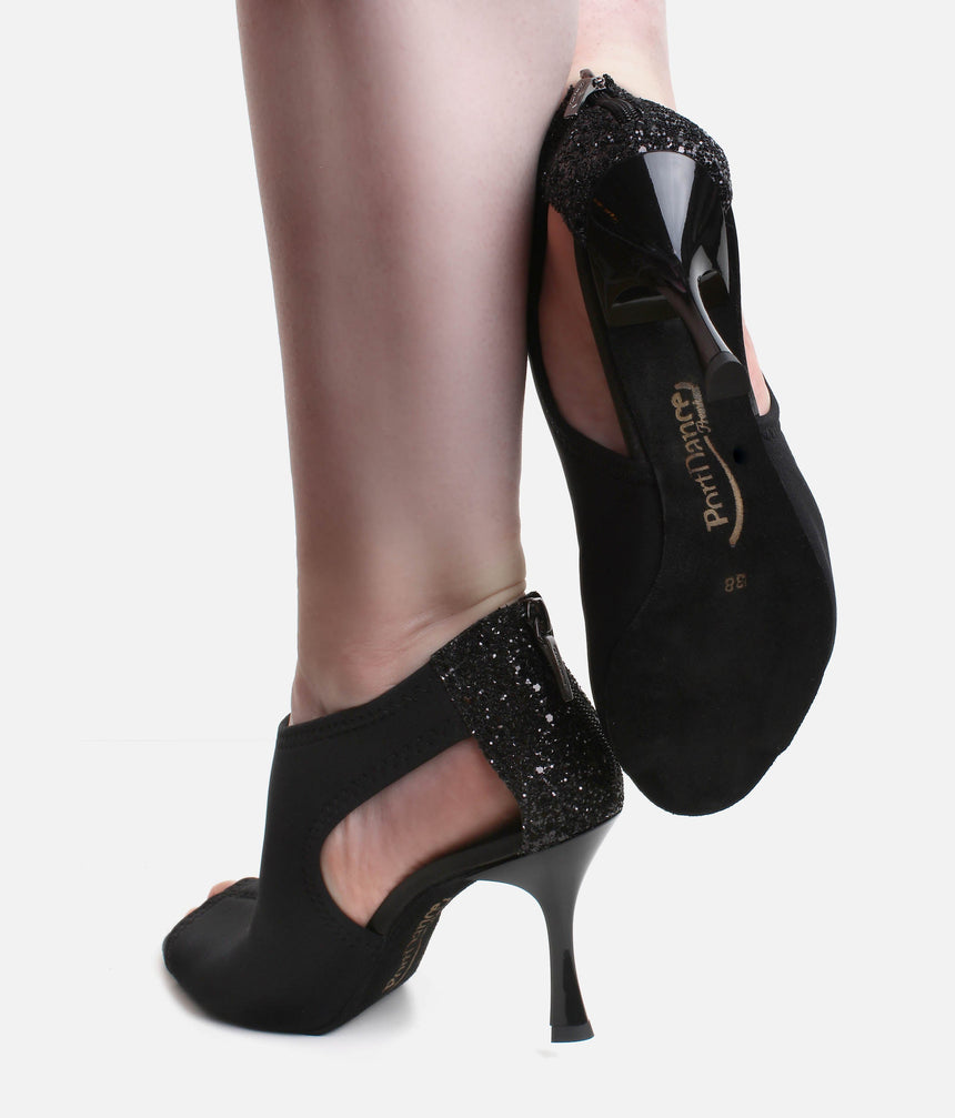 Glitter Heel Ballroom Latin Shoes, Flexible Neoprene Upper & 70mm Heel - PD810