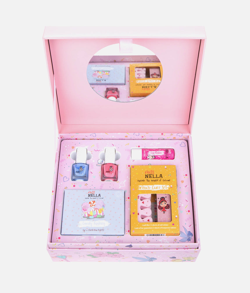 Pink Fairy Case, Girls Non-Toxic Makeup & Nail Polish Gift Set