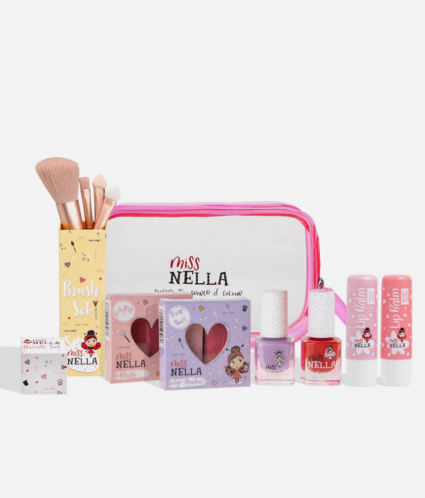 Pink Bag of Wonders Gift Set for Tweens, Safe Kids Makeup Kit