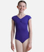 Girls Cap Sleeve Ballet Leotard, Back & Front Ruche - ARIOSO