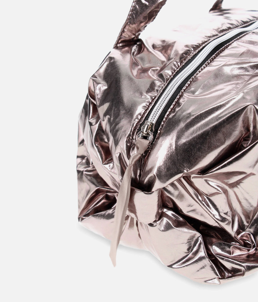 Large Metallic Ballet Bag • Copper Pink Duffle, Lightweight - B0233NB