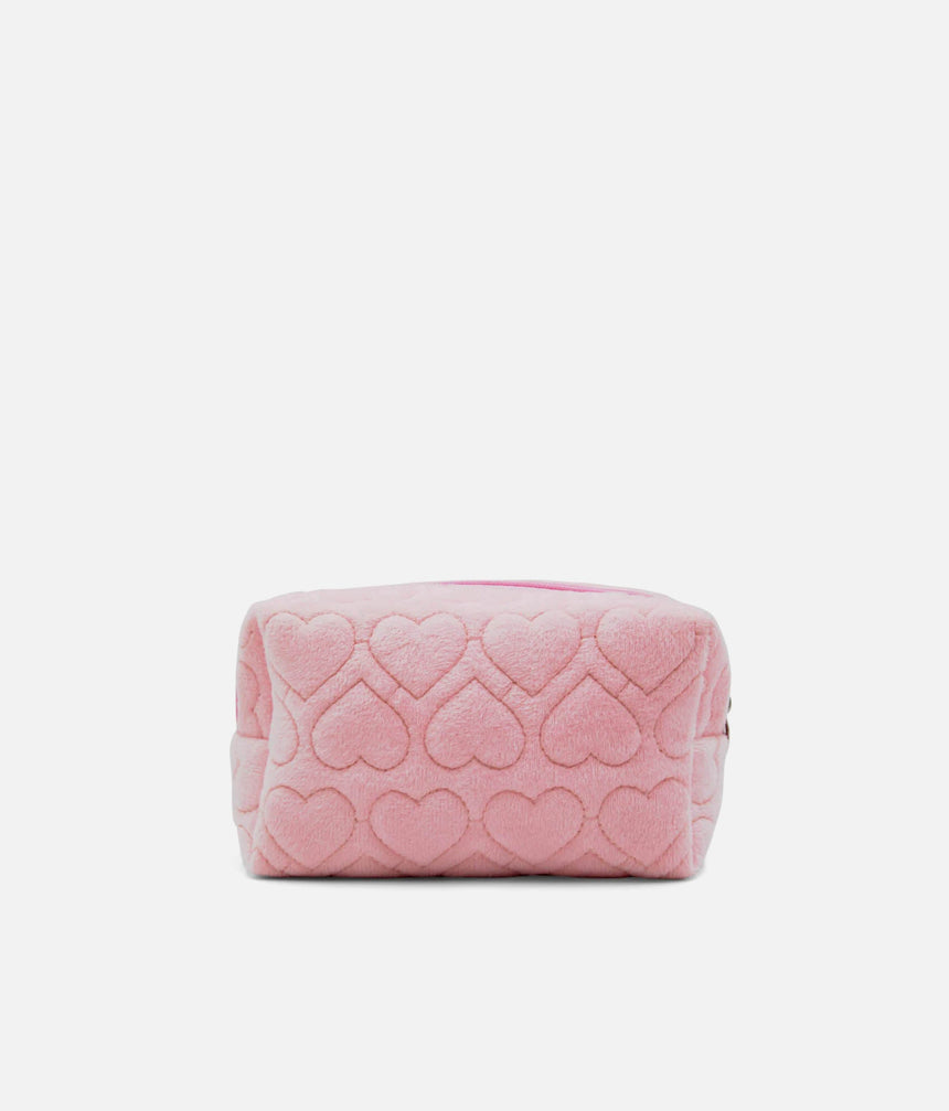 Pink Heart Pouch, Lightweight Quilted Bag for Dance Essentials - B320