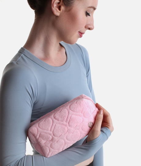Pink Heart Pouch, Lightweight Quilted Bag for Dance Essentials - B320